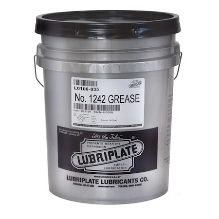 Lubriplate No. 1242, 35 Lb Pail, Heavy Duty, Tacky White Lithium Grease L0106-035